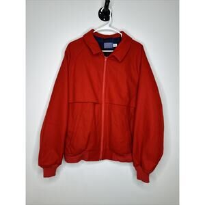 Vintage Pendleton red Womens Size XL Pure Virgin Wool Bomber Jacket coat Zip